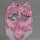 Saodimallsu Girls One Piece Cutout Ruffle Swimsuits Kids Floral High Waisted Tie Front Bathing Suits… Whitered, Small 