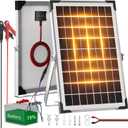 Voltset Solar Battery Trickle Charger: 10 Watt 12V Solar Panel Maintainer for Car Boat - Waterproof Monocrystalline Solar Charger with Controller for RV Marine Trailer Truck Motorcycle