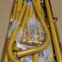 Laiensia Double Rods Garment Rack with Wheels, Clothing Rack for Hanging Clothes,4 Hooks, Multi-functional Bedroom Clothes Rack, Gold