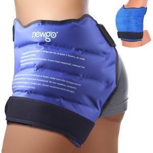 NEWGO Hip Ice Pack Wrap After Hip Replacement Surgery, Gel Cold Therapy Pack Reusable Soft Plush Lined Ice Wrap for Sciatica, Injuries Pain Relief, Bursitis & Swelling - Blue