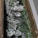 Papyrus 2 Pack of 9 ft Pre-Lit Frosted Blue Spruce Garland, Artificial, Warm White Light, Battery Powered, Indoor/Outdoor