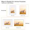 KINLINK A3 Picture Frame White Set of 2, Wooden Photo Frames Matted A4 with Plexiglass for A4 with Mat or A3 without Mat for Wall Display