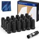 Orion Motor Tech M14x1.5 Lug Nuts Black with Spline Tuner, 2 inches Length Conical Wheel Nut, Compatible with Chevy GMC Ford Cadillac Lincoln SAAB Saturn Silverado 1500 Savana, Set of 24