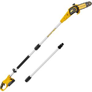 Updated Cordless Pole Saw, Compatible with Dewalt 20V Max Batteries, 8 Inch Low Kick-Back Bar and Chain, Extension Pole for Up to 15 FT Reach, Auto Lubrication System, Battery & Charger not included