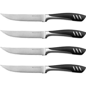 Bellemain Premium Steak Knives Set of 4, Kitchen Knife Sets with Steel Blades for Precise Cutting, Lightweight Steak Knife Set Stainless Steel & Durable, Serrated Steak Knives Dishwasher Safe