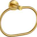 Angle Simple Towel Ring Brushed Dark Gold, SUS 304 Stainless Steel Swivel Hand Towel Holder for Bathroom Wall Mount