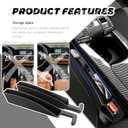 2PCS Car Seat Gap Filler Organizer with Charging Opening,Multifunctional Car Gap Filler Stop Things from Dropping,Universal Car Accessories Car Seat Storage Box for Phone Key Sunglasses (Black)