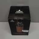 Enoking Universal Knife Block Holder with Plastic Lid, Acacia Wood Knife Block without Knives for Scissors, Sharpening Rod and Knives, Round Knife Storage Organizer Display