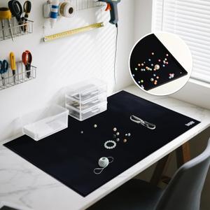 31.5 x 23.6 x 0.06 Inches Extra Thick Silicone Mat with Lip 0.22" Raised Edge for Resin, Large Silicon Matt for Kitchen Counter Heat Resistant, Silicone Craft Mat for Table Placemat by Foepoge(Black)