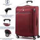 Travelpro Platinum Elite Softside Expandable Checked Luggage, 8 Wheel Spinner Large Suitcase, TSA Lock, Men and Women, Bordeaux Red, Checked Large 29-Inch