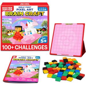Doctor Jupiter My First STEM Pixel Art Kit for Girls | Learning & Educational Coding Basics for Girls| Building Toys, Montessori Toy, Math Puzzle with 100+ Challenges