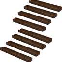 Ilyapa Wood Vinyl Records - 8 Pack Espresso Vinyl Wall Mount Record Shelf to Display Your LP - Record Album Holder for Display & Storage