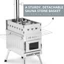 WillowyBe Outdoor Sauna Hot Tent Stove, Rocket Stove Heater, Portable Camping Wood Stove for Dry Sauna, Cooking for Husband and Friends