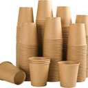 100 Pack 5 oz Paper Cups, Disposable Kraft Bathroom Cups 5 Ounce, Espresso Coffee Hot/Cold Beverage Cups for Home, Kitchen, Party