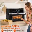 Dual Basket Air Fryers with Flex Basket, 12QT Double Air Fryer with Viewing Window & 50PCS Paper Liners, for 10 People, 12-in-1 Digital Panel with Sync & Light, for Bake, Roast, Reheat,Dishwasher Safe