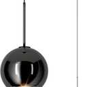 ziidoo Modern Black Pendant Light Globe Chandelier,Arbitrarily Adjustable Electroplate Hanging Lamp for Kitchen Island Bedroom LED Ceiling Lights Fixture Small Round Dining Room Bedside Lamp