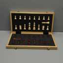 AMEROUS 15 Inches Magnetic Wooden Chess Set with 2 Extra Queens/Folding Board/Chess Pieces Storage Slots/Instructions, Portable Travel Chess Game for Beginner/Classic Board Game