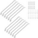 12 Pcs Support Brackets for Wire Shelving 12in Wire Shelf Bracket Closet Shelf Brackets with Anchors and Pins for Installation Wires Shelving Supported Bracket for Support Closet Wires