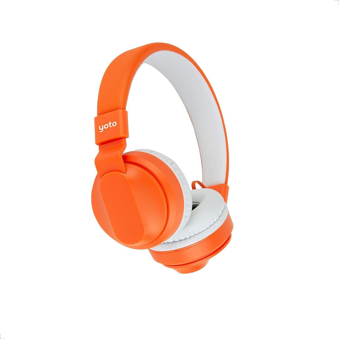 YOTO Wired Headphones Kids Accessories, Lightweight Adjustable & Foldable Over-Ear Earphones with Travel Bag, Volume-Limiting for Safe Listening & Daisy Chain Feature for Audio Sharing
