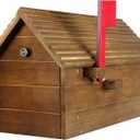 Cedar Mailboxes Outside, Mailboxes for House Outside Decorative, Outdoor Custom Mailbox Wood Roof for Envelope, Mail, Postcards, Books, Garden Yard Storage Box School Library