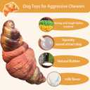 Dog Toy for Aggressive Chewers, Squeaky Croissant Chew Toys, Milk Flavor, Indestructible Nylon & Natural Rubber, Suitable for Small Medium Large Dog Breeds