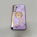 Samsung Galaxy A15 Kickstand Case, Cute Marble Glitter Bling Shiny Diamond 3D Butterfly with Ring Stand Shockproof Girly Women Phone Case