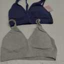Smart & Sexy Women's Cloud Cotton Comfort Collection Bralette (Medium, Navy Higlight/Grey Heather)