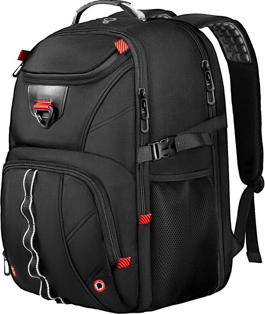 Z-MGKISS Extra Large Travel Laptop Backpack,XXXL Gaming Backpack, 18.4 inch TSA Friendly College Daypack Big Capacity Heavy Duty Business Suitcase Daypack Bag Port for Men/Women-Black