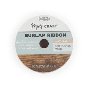 Artskills Project Craft Brown Burlap Ribbon, 5/8"
