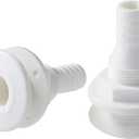 BROYEUR 2Pcs Thru Hull Fitting, Thru Hull Connector Fitting Drain Fits 3/ 4" Inch Hose(White, 3/4 Inch)