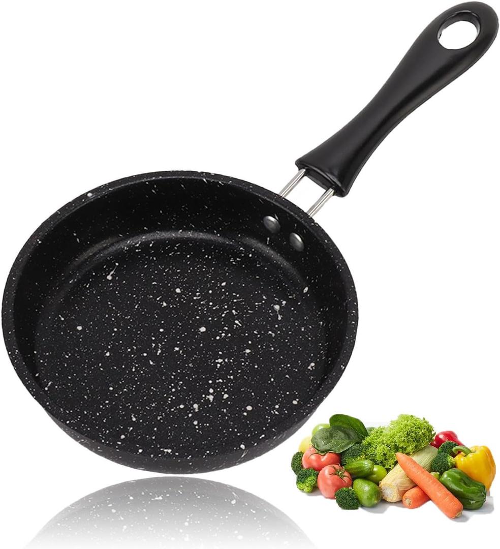 Non-Stick Frying Pan, 4.7 Inch Non Stick Frying Pan, Easy to Clean, Household Steak Frying Pan Non-Stick Pan Stainless Steel Non Stick Pan for All Cook tops Honeycomb Pan