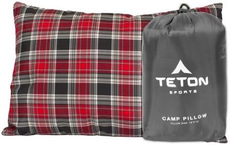 TETON Sports Camp Pillow; Great for Travel, Camping and Backpacking; Washable, Grey, 12 x 18 inches ; 9.6 ounces, XL