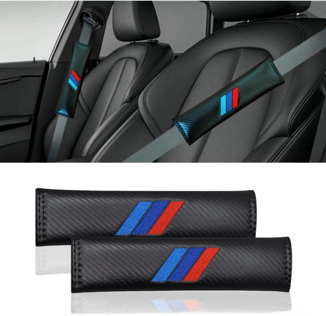 Car M 3 Color seat Belt Cover Carbon Fiber Texture car seat Belt pad Cover Soft and Comfortable Suitable for Any Car Model
