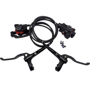 Mountain Bike Hydraulic Disc Brake Set, Front & Rear Disc Brake Kit Fit Bicycle MTB XC Trail, e-Bike, Fat Bike, Upgrade kit for Mechanical Disc Brake (Black - Left Front & Right Back)