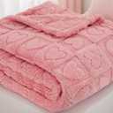 Checkered Love Themed Throw Blanket, 50x60 Inches | Ultra-Soft & Fluffy 280 GSM Bed Blanket for Couples, Gift for Mother or Friend, Cozy Accent for Couch, Sofa, and Pet Comfort.