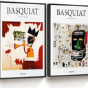 shihuakou1.1 Frame Basquiat Wall Art Set of 2, Jean Michel Basquiat Colorful Graffiti Canvas for Bedroom Living Room Offico 16x24 in