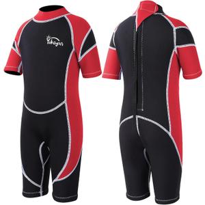 Kids Wetsuit for Boys Girls, 2.5mm Thermal SCR Neoprene Shorty Wet Suit for Toddler Youth, Swimming, Surfing, Snorkeling, Size: 6