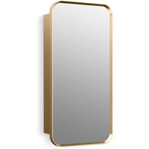 Kohler Verdera Medicine Cabinet, 15" x 30", Rectangle Design, Soft-Close Door, Adjustable Shelves, Bathroom Storage, Moderne Brushed Gold, K-35569-BGL