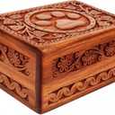 Wooden Pet Memorial Keepsake Cremation Urns for Ashes | Pet Urn Wood Keepsake Box for Cat & Dog Ashes | Paw Design Pet Memorial Urn Box