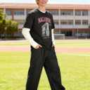 Plaid&Plain Men's Hip Hop Baggy Jeans Casual Wide Leg Y2k Skateboard Vintage Denim Pants Streetwear (Black)