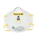 3M Particulate Respirator 8210V with Cool Flow Valve, Pack of 80, NIOSH APPROVED, Disposable, Smoke, Grinding, Sanding, Sawing, Sweeping, Woodworking, Dust