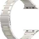 Wearlizer Starlight Resin Compatible with Apple Watch Bands 38/40/41/42mm Womens, Wristbands Gold Stainless Steel Replacement Classic Strap Bracelet iWatch Series 11 10 9 8 7 6 5 4 3 SE/Ultra 3 2 1