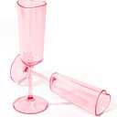 Teenyyou Valentines Day Pink Couple Glasses Set of 2, Mr and Mrs Champagne Flutes 6 oz Heart Shaped Bride and Groom Champagne Glasses Romantic Valentines Wine Cups Gift Wedding Party Supply