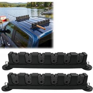 Magnetic Fishing Rod Holder for Truck Bed (2 Pack),Garage Door & SUV Fishing Rod Holder, No-Drill Truck Fishing Rod Rack for Garage Door, Pickup, Roof Rods Storage,Easy Portable & Organization