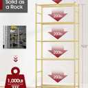 Sakugi Storage Shelves - 5 Tier Shelf Organizer, Heavy Duty Garage Shelving Unit with Leveling Feet, Stable Metal Shelves Organizer for Pantry, Kitchen and Closet, 33.0" W x 12.6" D x 72.0" H, Gold