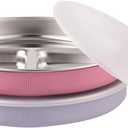 Elk and Friends Stainless Steel Divided Plates + Silicone Sleeve and Storage Lid | Baby, Toddler, Kids | Dinner & Snack Plates | 2 Pack (Lilac/Blush)