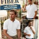 August Alley Men's Henley Neck Knit T-Shirts, White, X-Large (XL)