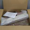 BAMBOOHOMIE Foldable Foot Stool Ottoman, Modern Foot Rest with Bamboo X Legs & Thick Foam Cushion, Folding Foot Stools Small Padded for Bedroom Living Room, Footstool for Chair Couch (Brown - Brown)