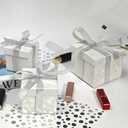 suosicn 4 Pack Cream White Gift Box,Assorted Sizes Square Gift Boxes for Birthday Parties, Wedding, Baby Shower and All Any Occasions