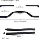 UPANBIKE Bike Butterfly Handlebar Aluminum Alloy Wide Three-dimensional Rest Bar Riser Bar With Sponge Cover For Trekking Mountain Bike Road Bike(31.8mm*620mm)